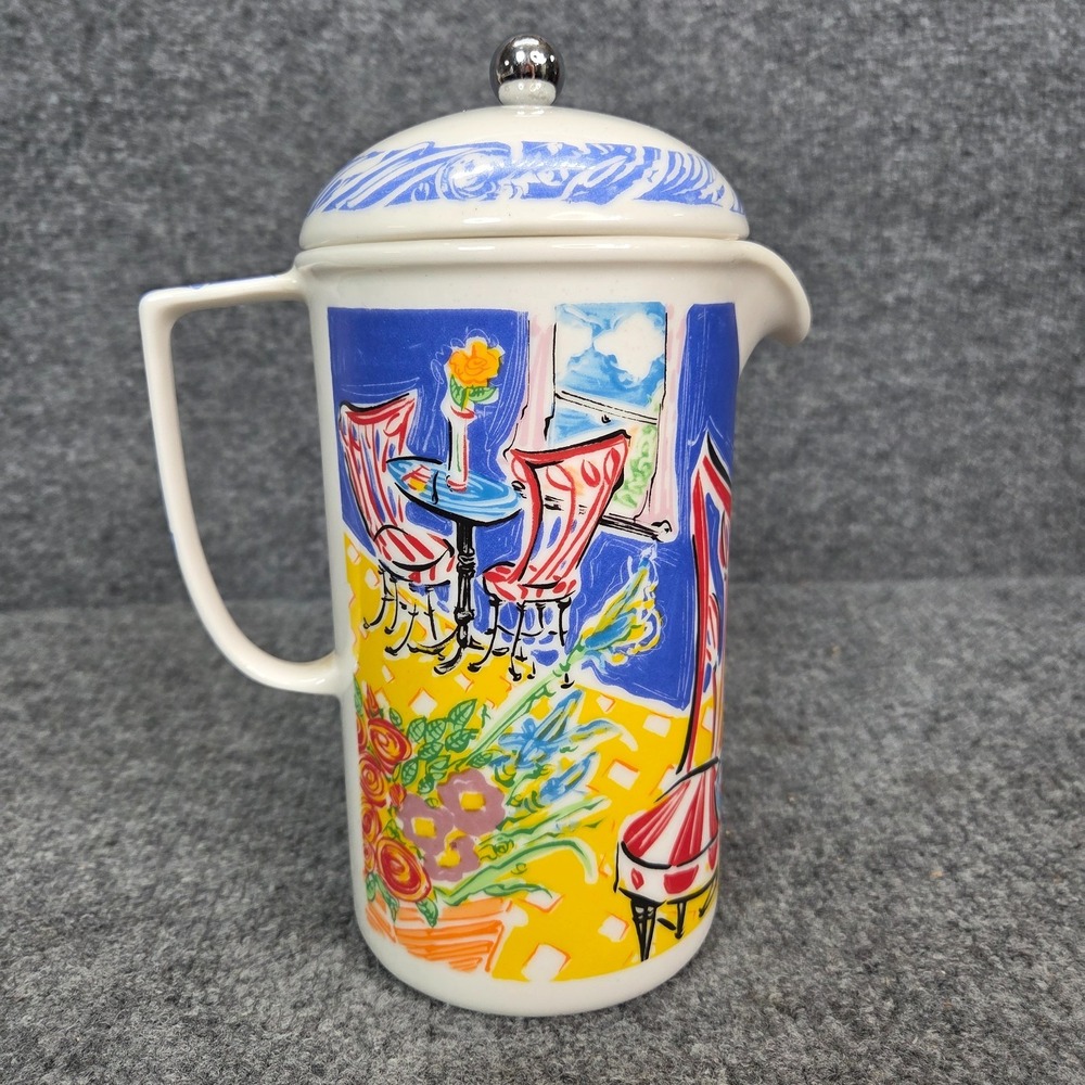 Mary Graves Cafe Design Ceramic French Press Coffee Pot